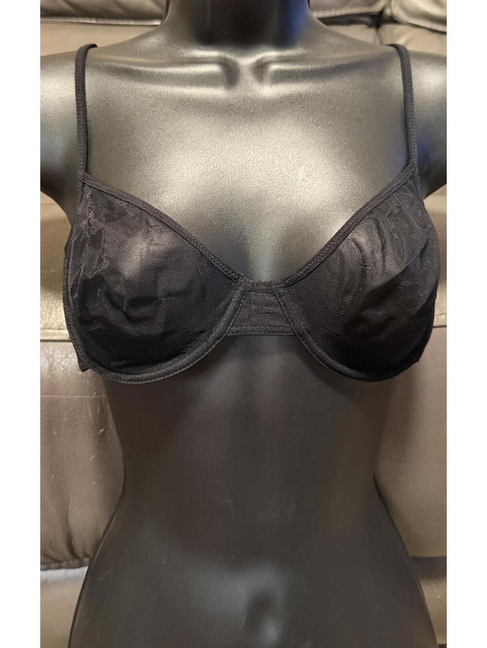 BRA Calvin Klein Black sheer Underwire Bra 36B Nylon Spandex